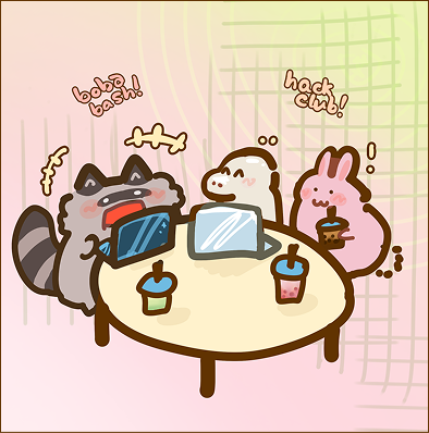 Friends sharing projects and boba