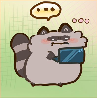 A raccoon building a project